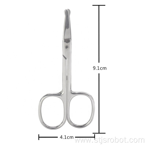 Professional Safety Eyebrow Cutting Scissors Stainless Steel Curved Beauty Eyebrow Scissors